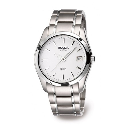 Boccia Titanium White Face Men's Watch - 3548-03 - Click Image to Close